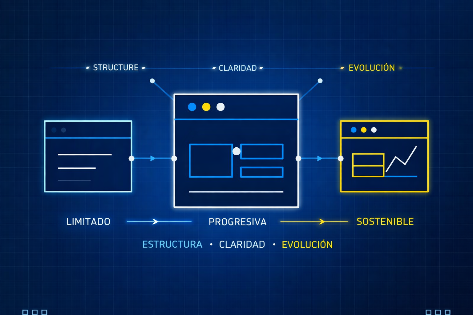 Visual de modernización web progresiva